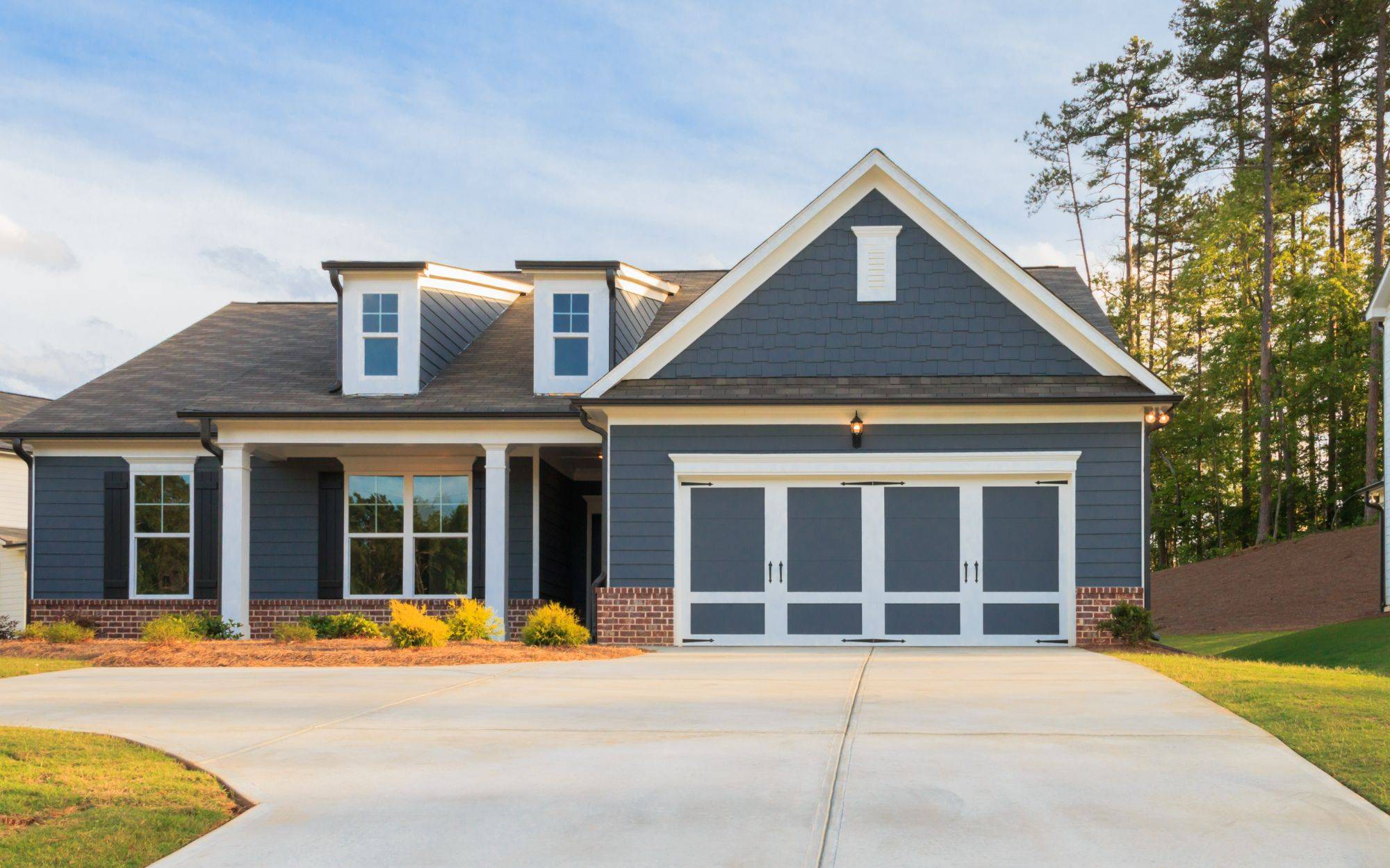 A Gray Ranch Style Model House