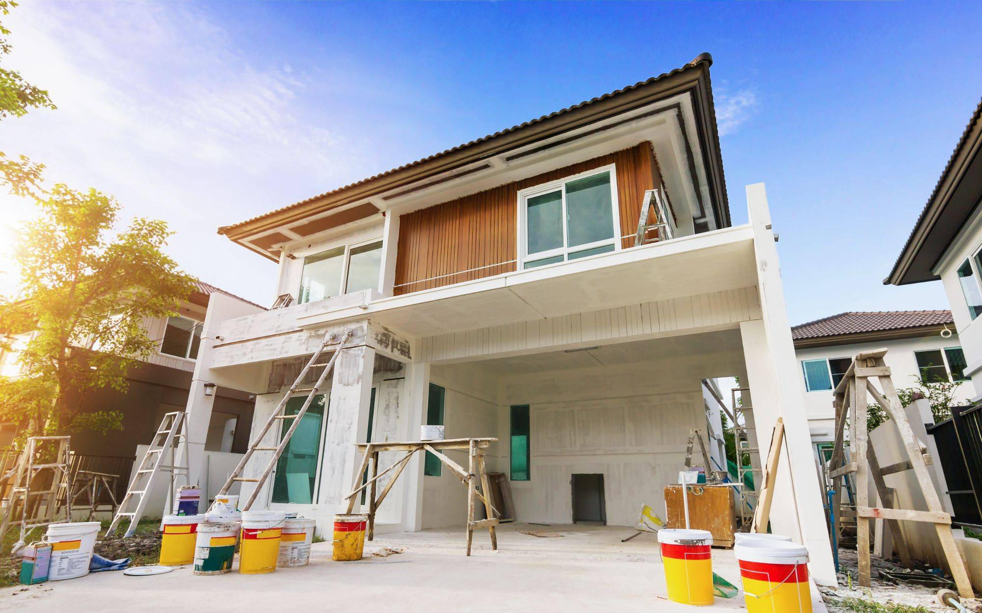 Exterior View Of New House Under Construction